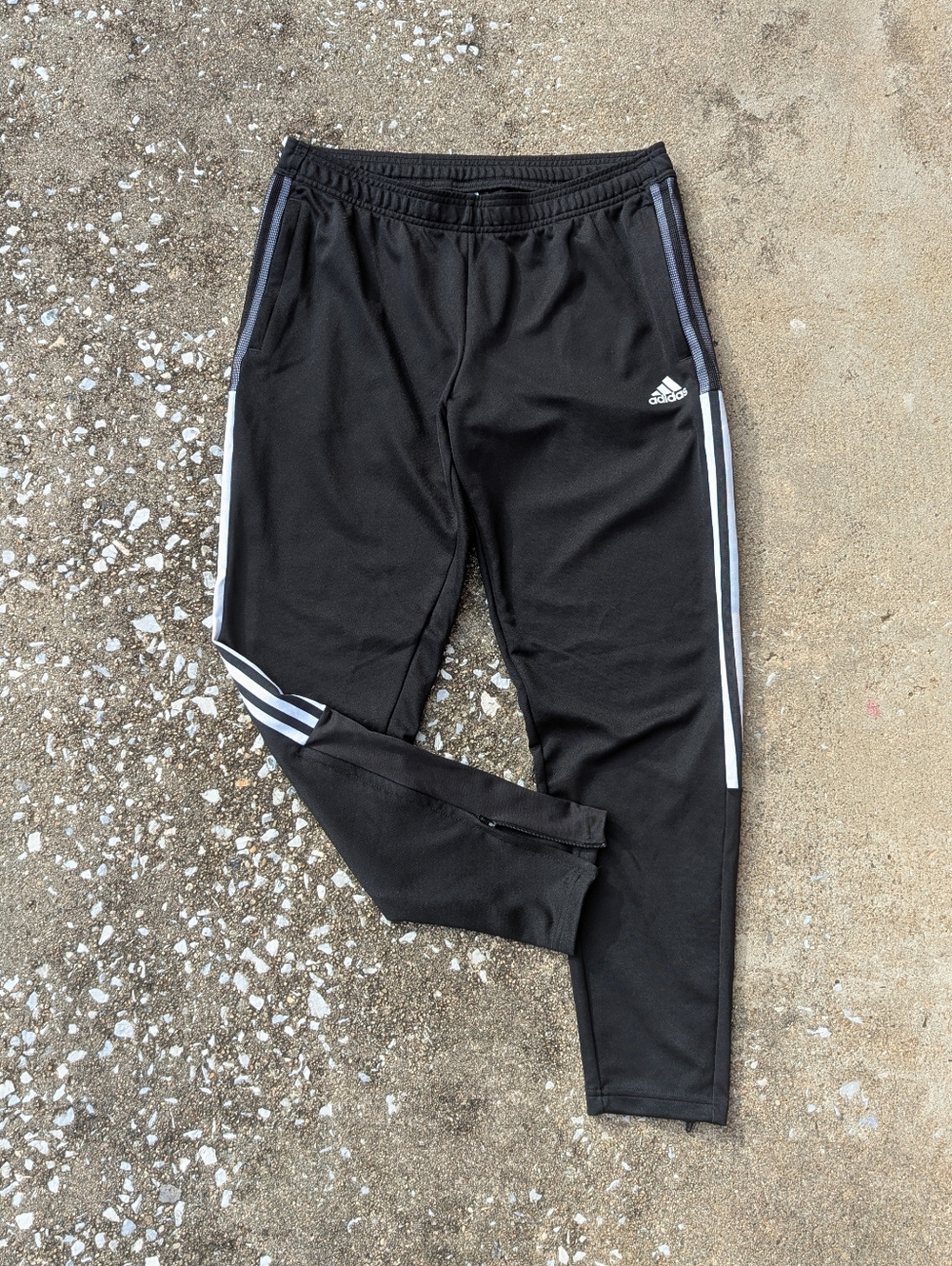 adidas Black Track Pants with White Stripes